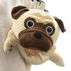 MaoGoLan 21 inch Pug Stuffed Animal Dog Plush Body Pillow for Girls, Beige French Bulldog Stuffy for Kids Christmas Valentine's Day Gift