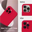 FireNova Designed for iPhone 16 Pro Case, Silicone Upgraded [Camera Protection] Phone Case, Soft Anti-Scratch Microfiber Lining Inside, 2024, Deep Red (Red)