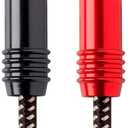 Monoprice Premium Braided Speaker Wire 14AWG - With Gold Plated Banana Plug Connectors - Affinity Series, 1 Pack, 15 Feet Black