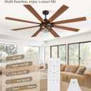72 Inch Ceiling Fans with Lights, Farmhouse Ceiling Fan with Lights and Remote, Dual Finish 8 Blades Black Caged Rustic Ceiling Fans with 6 Speed Reversible Motor for Indoor/Covered Outdoor