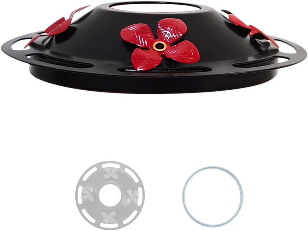 Hummingbird Feeder Bottom Base Replacement Part Without Saucer - ONLY Metal Cover - No Nectar Basin - Compatible with Handmade Blown Glass Bottle Base