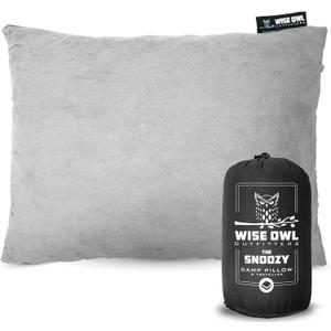 Wise Owl Outfitters Essentials Airplanes, Camping, and Travel-Memory Foam Washable Pillow-Small, Medium (Pack of 1), Grey