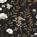 Dark Floral Wallpaper Peel and Stick Boho Wallpaper 17.5in x 393in Vintage Leaf Contact Paper Vinyl Waterproof Self Adhesive Leaf Botanical Wall Paper for Bedroom Walls Kitchen Cabinet (Bright White&Light Gold)