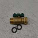 STYDDI Full Flow Brass Garden Hose Shut Off Valve, Heavy Duty 1-Way No Restricted-Flow Water Shut-Off Connector, 3/4 GHT High Flow Hose Ball Valve Adapter Coupling, Lawn Hose-end Flow Control Valve