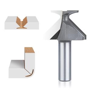 HUHAO 1/2" Shank R18 Seamless Woodworking Router Bit, Arc Bending Integrated Milling Cutter Router Bit, Carbide Tip V Bit for Woodworking Chamfer Bevel Cutter Engraving Tool