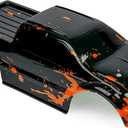 SummitLink Custom Body Compatible for T/E Maxx Shell Cover E-Maxx 1/10 Scale RC Car (Truck not Included) (Muddy Orange Over Black)