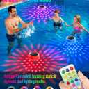 BUCASA Solar Floating Pool Lights, 2 Pack RGB LED Pool Lights with Remote, IP68 Waterproof Solar Powered Pool Lights for Inground/Above Ground Pools, Pond, Party Decor, Static & Dynamic Modes, Timer