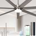 Minislak 65 Inch Large Smart Ceiling Fan with Light and Remote via WIFI Alexa APP Control,Dimmable,Quiet DC Motor Indoor Outdoor Ceiling Fans for Patios or Bedroom