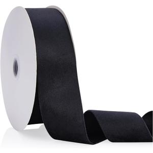 Black 2 inch Velvet Ribbon, Double Faced Continuous 20 Yards Velvet Ribbon Use for Christmas Tree Ornaments,Gift Wrapping,Bow Making,Wreath Decoration,Wedding Boutonnieres,Handmade Crafts