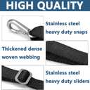 Two Hooks Adjustable Bimini Boat Top Straps,23"~60" Marine Awning Webbing Straps, Pack of 2