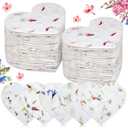 50 Pcs Handmade Seed Paper Plantable Wildflower Seed Paper Recycled Flower Petals Tags Wedding Favors for Guests Craft Gifts Cards for Envelope Birthday Party, 5 Styles (Heart)