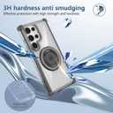 Compatible for Samsung Galaxy S22 Ultra Case [Compatible with Magsafe] 360 Rotatable Ring Stand Magnetic Military Grade Clear Case for Samsung S22 Ultra 6.8 Inch Black