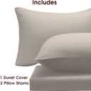 Washed Linen Color Duvet Cover Set Queen Size, 3 Piece Prewashed Microfiber Cotton-Like Bedding Set, Duvet Cover 90x90 with Button Closure, 2 Pillow Shams for All Seasons, Comforter Not Included