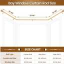 Bay Window Curtain Rods, USFOOK Gold Curtain Rods for Bay windows 32 to 86 Inch (Center Rod), 32 to 58 Inch Side Rod for windows, Decorative Drapery Rods with Bling Finials