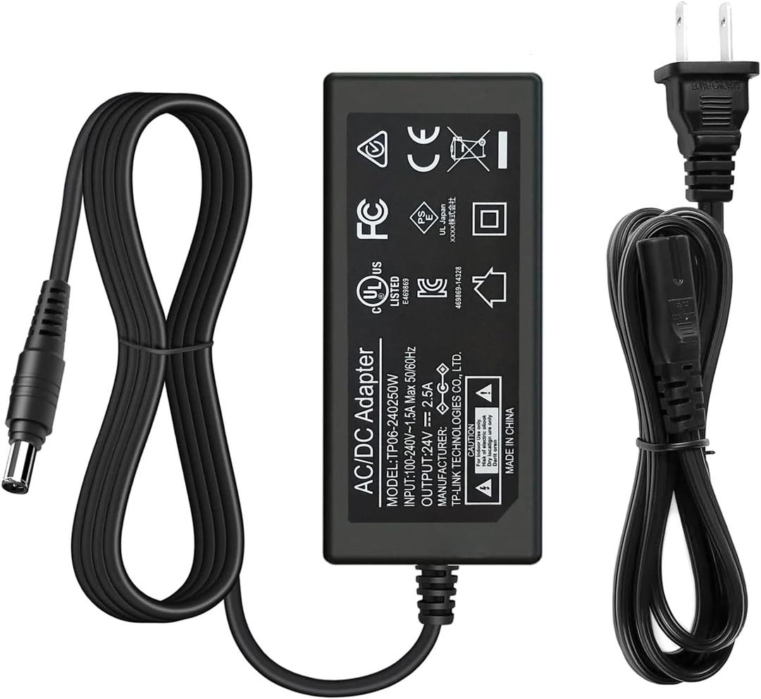24V 2.5A Power Supply for Dymo 400 450 4XL 550 5XL 310 315 320 330 450SE Label Thermal/Twin Turbo/Turbo Labels/Duo/LabelWriter Printer Power Cord, UL Listed