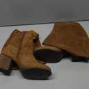 Luoika Women's Extra Wide Calf Knee High Boots, Wide Width Plus Size Knee-High Boots Low Stacked Heel Winter Fall Tall Boots.231204 Brownmf 10.5XW