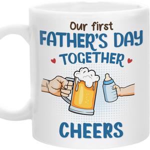 Pawfect House Christmas Mugs For New Dad, Christmas Birthday Gift For Men, Papa, First Time Dad Gifts, Our First Father's Day Togther Cheers, 11 Oz Funny Coffee Mug For New Daddy, Papa To Be Gift (MG-TV0587)