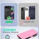 OCASE Compatible with iPhone Air Wallet Case, PU Leather Flip Folio Case with Card Holders RFID Blocking Kickstand [Shockproof TPU Inner Shell] Phone Cover 6.5 Inch 2025, Pink