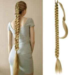 Long Braid Ponytail Extension With Hair Tie Straight Sleek Wrap Around Hair Extensions Braid Pony Tail Fluffy Natural Soft Synthetic Hairpieces For Women (27#, 32InchPack of 1)