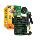 50 ft Expandable Garden Hose - Kink Free Flexible Water Hose with Thumb-Controlled 10-Function Nozzle, 3/4 Solid Connectors, Durable 3750D Fabric, 4-Layer Latex Core
