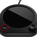Coffee Mug Warmer for Desk, Electric Cup Heater for Tea Milk Beverages with Adjustable Temperature Display, Auto Shut Off Timer Mug Sensor, Candle Wax Heating Plate, Ideal Gift Accessory Black