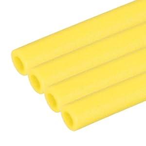 PATIKIL 4 Pcs Pipe Insulation Foam Tube, Heat Preservation Foam Pipe Tubing Covers 3/ 8" (10mm) ID x 3.3FT x 13/ 16" OD for Handle Heat Water Pipe Freeze Protection, Yellow