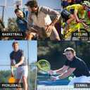 MAKABO Men's Cushioned Athletic Socks 3-Pack, Cushioned Crew Socks with Arch Compression for Sports (5-8, Black/White/Yellow/Multicolor -3m)