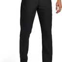 Men's Classic Fit Stretch Golf & Dress Pants 30'' - All-Day Comfort Performance Pants for Work, Business Casual & Travel Black, 33W x 30L