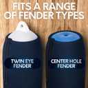 Boat Fender Covers  | Black & Navy Blue | 1, 2 & 4-Pack | Polyester (2-Pack, Navy Blue, 8 x 22)