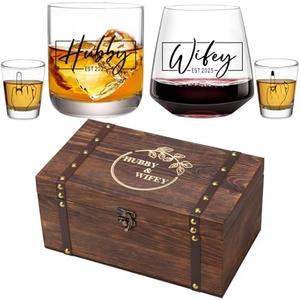 Hubby & Wifey Wedding Keepsake Box Set, Bridal Shower Gifts,Unique Wedding Engagement Gifts for Couples Mr Mrs Storage Gift Box,Newly-Married Gift. 3 Things.