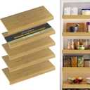 Bamboo Wire Shelf Covers, 38" W x 16" D, 5-Pack, Natural