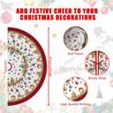 XCHI Red Gingerbread Man Snowman Christmas Tree Skirt Christmas Party Decorations for Home Xmas Holiday Winter Indoor Decro 48 Inch