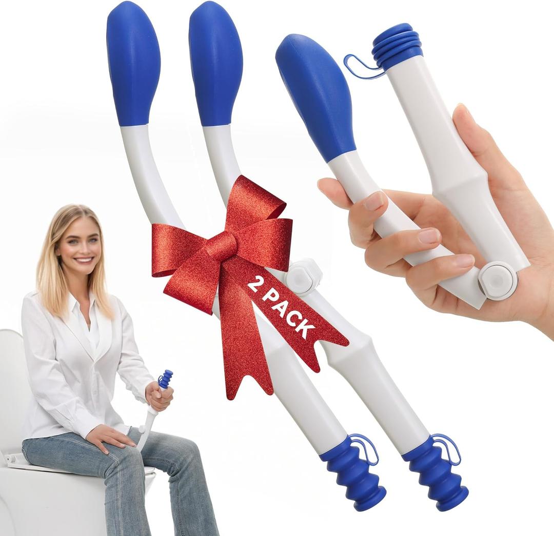 Foldable Toilet Aid2Pack, Long Comfort Wipe Wand Bottom Buddy Toilet Self Tissue Aids for Toileting, Self Help Wipe Butt for Fat People Limited Mobility,Elderly, Pregnancy