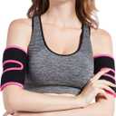 Bakerdani Hot Sweat Neoprene Compression Arm Sauna Sleeves Slimmer Bands Wraps Arm Trimmers for Men & Women (a Pair) (Rose Red)