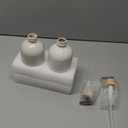 Getstar Hand and Dish Soap Dispenser Set, Ceramic Soap Dispenser for Bathroom and Kitchen with Rust Proof Pump and Tray, Set of 2 (Black Pump)