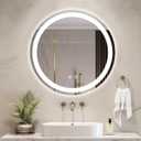 WallBeyond LED Bathroom Mirror with Lights, 20'' Round Light Up Bathroom Mirror for Wall with Front and Backlit, Anti Fog Led Mirror for Bathroom, 3 Colors and Dimmable Light