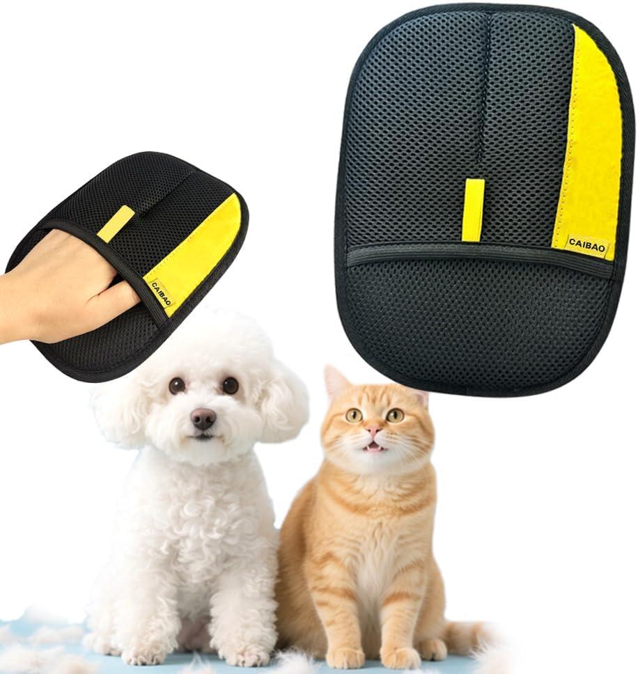 Electrostatic Pet Hair Removal Gloves: Quick Wiping - Reusable & Washable for Sofa Clothing Pet Beds Effortless Cats & Dogs Hair Remover for Busy Pet Owners (1pcs-Black)