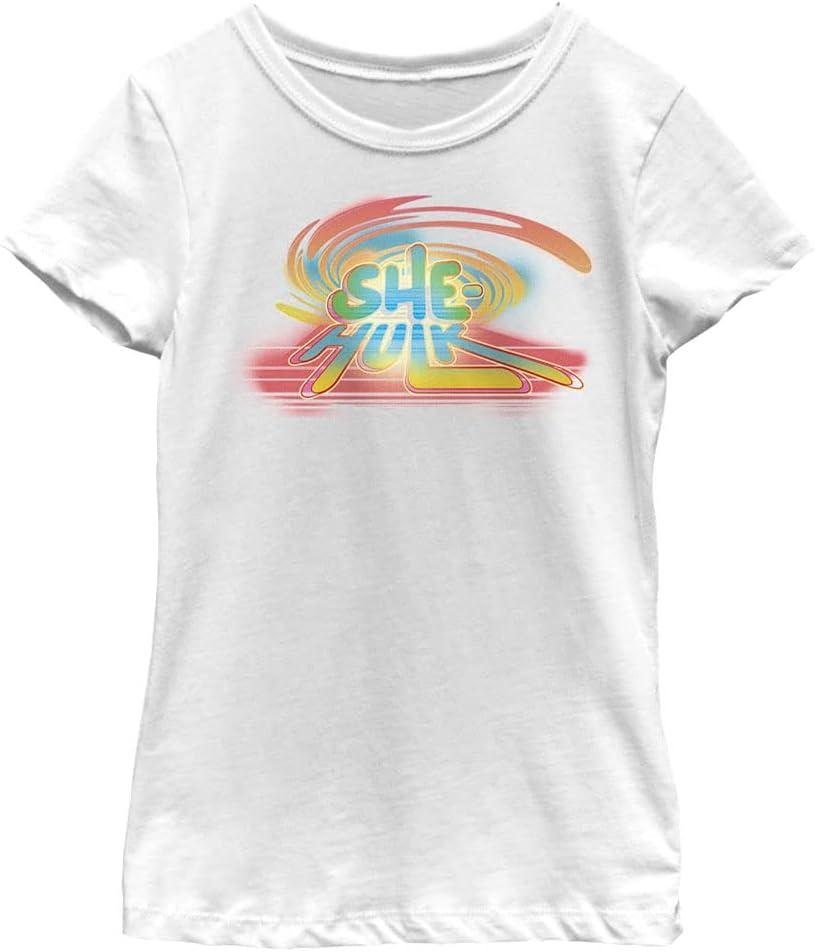 Marvel Girls' She-Hulk Spray Paint Logo Hoodie (X-Large, White)