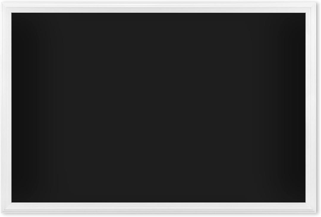 U Brands 20" x 30" Magnetic Chalkboard with White Wood Frame, Blackboard Surface, Wall Mountable, Home, Classroom & Office Organization, Memo & Message Board