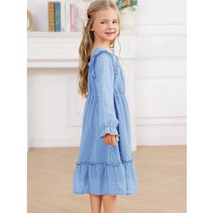 Dress Swiss Dot Flowy A Line Dresses, 12 Years, Blue