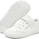 HOBIBEAR Kids Barefoot Shoes Wide Toe Box Zero Drop for Toddler Little Big Kid Boys Girls Walking Sneaker (White)