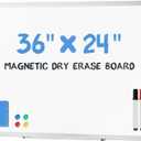 DUMOS Magnetic White Board Kit for Wall 36" x 24", Dry Erase Board with 1 Dry Eraser & 2 Multicolor Markers & 4 Magnetic Pins, Reinforced Aluminum Frame for Home, School, Office