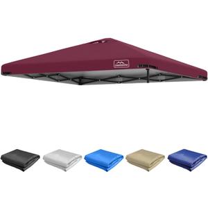 KAMPKEEPER Replacement Top Pop Up Canopy Tent Cover Roof with Air Vent and Adjustable Elastic Strap, Polyester UV Waterproof for Outdoor Garden Patio Sun Shade(Top Only) (Red, 10x10FT)