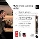 LARS NYSM Salt Pepper Mill Manual with adjustable ceramic grinder from coarse to fine I Design Spice Mill (Creamy Peach)