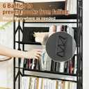 Book Cart 53.1" H x 35.4" W x 10.3" D 4 Tier Rolling Library Book Cart Large Capacity Bookshelf Storage Rack Mobile Book Storage with Wheels Cart for Home Office Classroom (35.5in Wide)