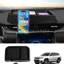 Autorder Phone Holder Mount for Jeep Grand Cherokee 2022 2023 2024 2025/Grand Cherokee L 2021 2022 2023 Center Console Dashboard Organizer with Phone Stand with Anti-Slip Mat
