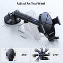 Miracase 3-in-1 Cell Phone Holders for Your Car, Universal Car Phone Holder Mount for Dashboard Air Vent Windshield Compatible with iPhone16 15 14 13 12 13 Pro Max Xs XR X, Galaxy Black