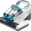 Mattress Vacuum Cleaner Bed Vacuum with 16Kpa Suction 253.7nm UV-C Light, 30000 RPM/Min Dual Brushroll Rotation & Heating Tech & Ultrasonic, 10'' Dual Widened Suction Port, 500W, Corded