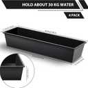 Geelin 4 Pcs 12 Gallon/48 Quart Large Capacity Livestock Water Trough 39" Long Livestock Feeding Trough for Pig Calves Sheep Horses Alpacas and Goats Farm Animal Feeding(Plastic)