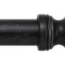 MODE Farmhouse Collection 1 1/8" Diameter Curtain Rod Set with Porch Doorknob Curtain Rod Finials and Steel Wall Mounted Adjustable Curtain Rod, Fits 36 to 72 Windows, Weathered Black (Fits 36" - 72" wide windows)